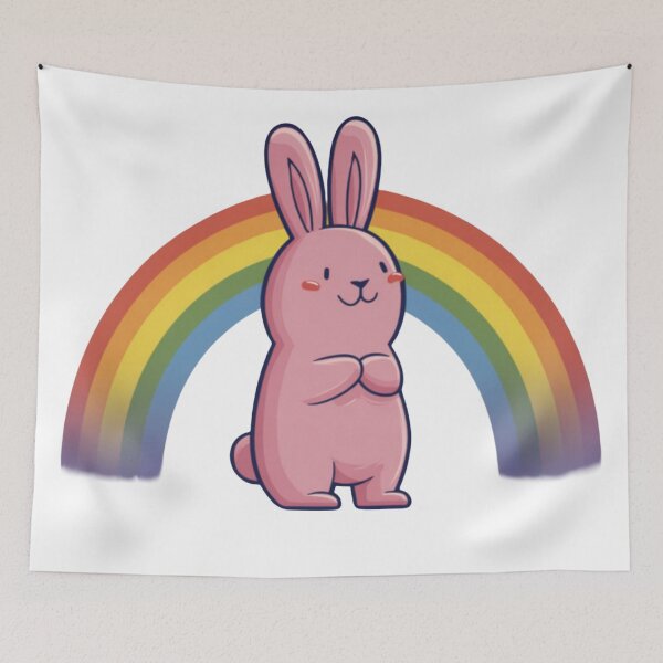 Item preview, Funny Rabbit Meme Humor Collection – Rainbow Happy Bunny Cartoon Meme Cute Funny Rabbit designed and sold by MiraLumeStudio.