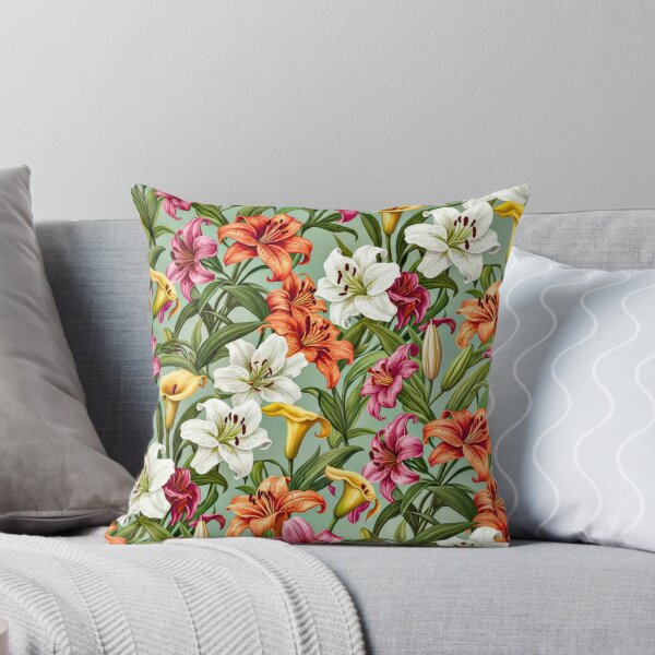 Item preview, Tropical Lily Floral Seamless Pattern designed and sold by IntelliMindDesigns.