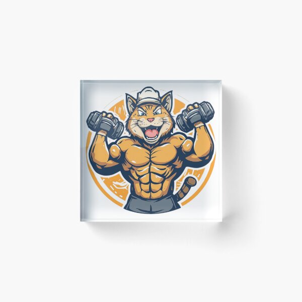 Item preview, Muscular Gym Cat Workout designed and sold by DB-Studio.