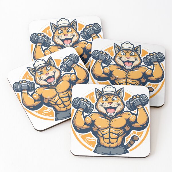 Item preview, Muscular Gym Cat Workout designed and sold by DB-Studio.