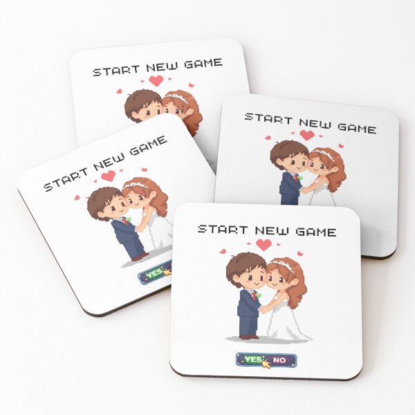 Item preview, Start a New Game? YES! | Retro Pixel Art Gamer Couple Wedding designed and sold by Love&Geek.