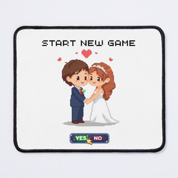 Item preview, Start a New Game? YES! | Retro Pixel Art Gamer Couple Wedding designed and sold by Love&Geek.