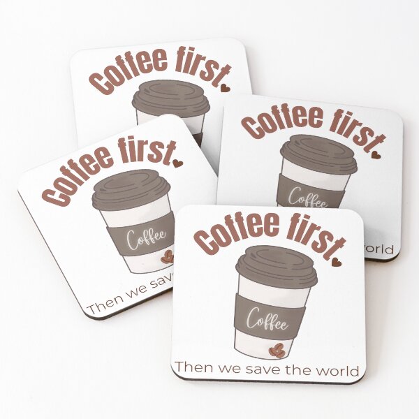 Item preview, Coffee First Then We Save The World Shirt – Funny Coffee Lover Gift, Cute Aesthetic Coffee Design, Caffeine Humor designed and sold by vaastore.