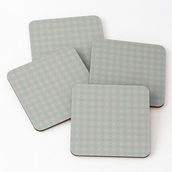 Item preview, Soft Pink Floral Dot Pattern designed and sold by MegaNovaArt.