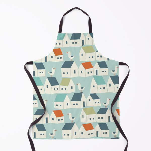 Item preview, Rooftop Seagulls - blue, red, green & cream designed and sold by Johanna Kindvall.