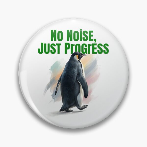 Item preview, No Noise, Just Progress Penguin | T-Shirt designed and sold by Prism-Bubble.