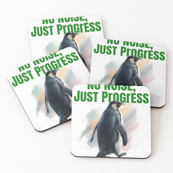 Item preview, No Noise, Just Progress Penguin | T-Shirt designed and sold by Prism-Bubble.