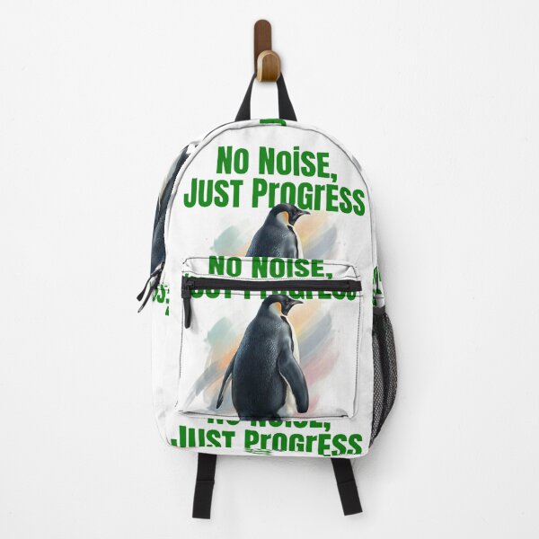 Item preview, No Noise, Just Progress Penguin | T-Shirt designed and sold by Prism-Bubble.