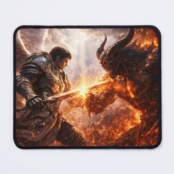 Item preview, Angel vs Demon – Epic Celestial Battle, Dark Fantasy Warrior, Infernal Clash Art designed and sold by thor81pl.