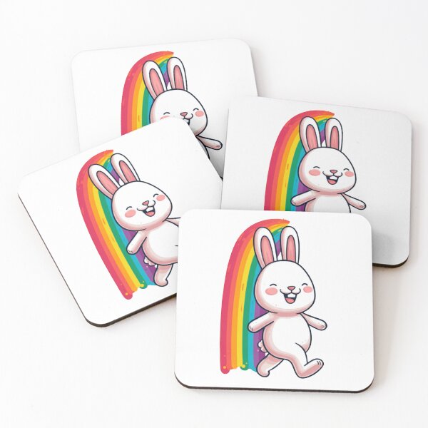 Item preview, Funny Rabbit Meme Humor Collection – Jumping Rainbow Bunny Funny Cartoon Rabbit Meme designed and sold by MiraLumeStudio.