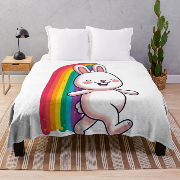 Item preview, Funny Rabbit Meme Humor Collection – Jumping Rainbow Bunny Funny Cartoon Rabbit Meme designed and sold by MiraLumeStudio.