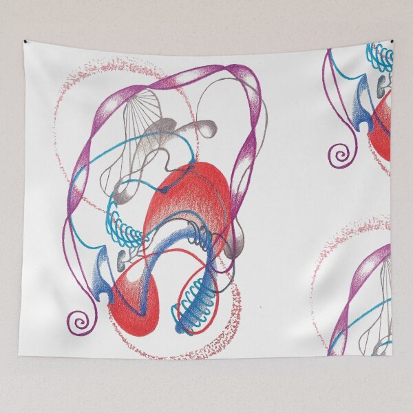 Item preview, Chakra Energy Flow Art Print — Abstract Channeled Spiritual Art Red Blue Purple designed and sold by Far Fractal.