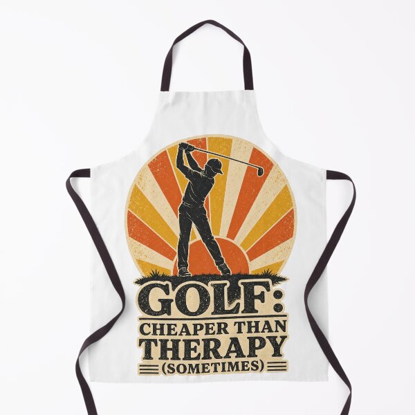 Item preview, Funny Golf Quote - Cheaper Than Therapy Sometimes - Retro Golfer Swing designed and sold by BelievingCreate.