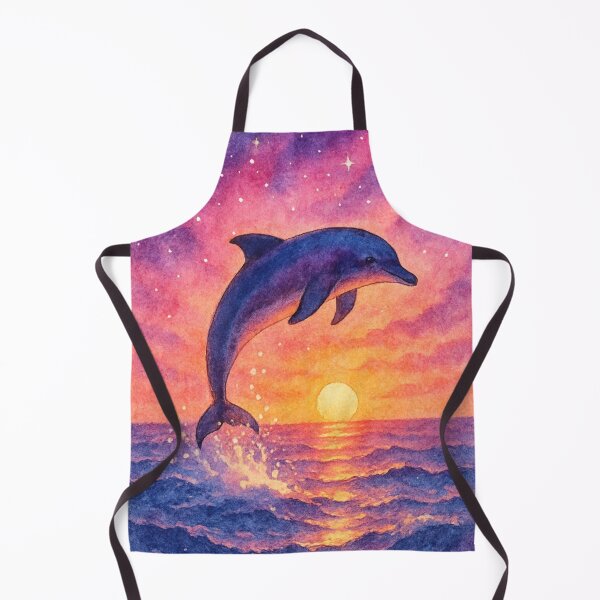 Item preview, Celestial Dolphin Sunset Ocean Illustration Dreamy Sea Artwork designed and sold by ChirpInc.