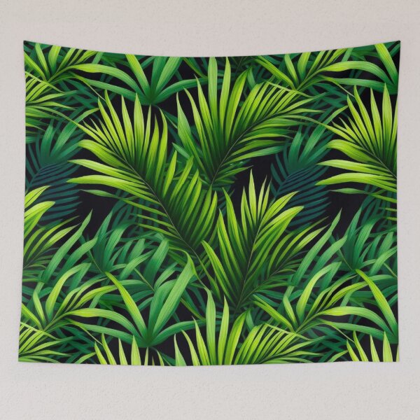 Item preview, Green Palm Leaf Tropical Pattern designed and sold by Vileprint.