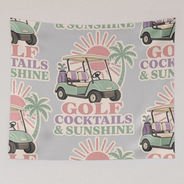 Item preview, Funny Women's Golf - golf cocktails and sunshine - Retro Pastel Golfer Aesthetic designed and sold by BelievingCreates.