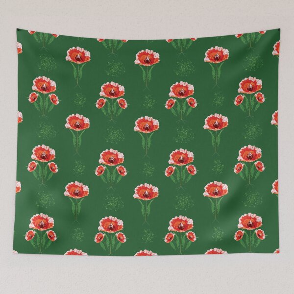 Item preview, Summer Poppy Field Wallpaper designed and sold by studiodrchicken.