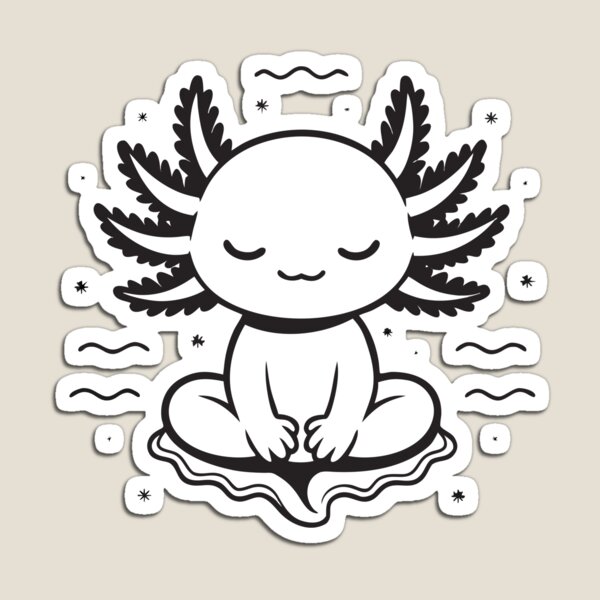 Item preview, Cute Kawaii Axolotl Yoga Meditation Zen Lotus Pose Sticker designed and sold by CutRootCo.