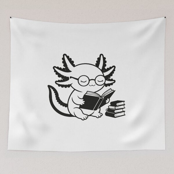 Item preview, Cute Kawaii Axolotl Book Lover Reading Glasses Bookish Sticker designed and sold by CutRootCo.