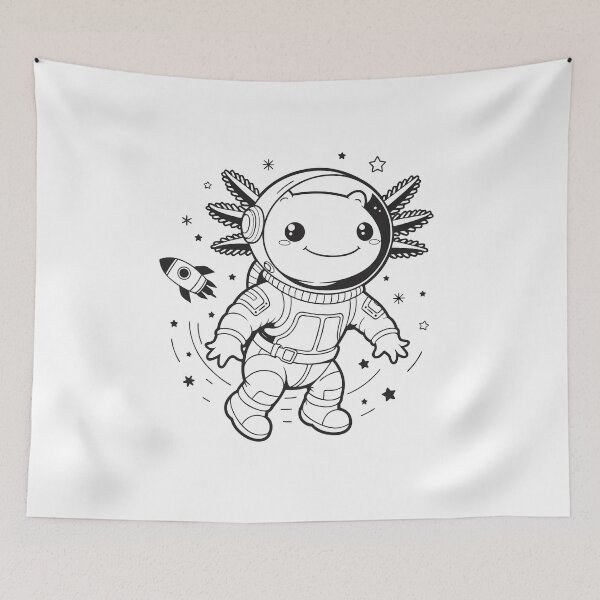 Item preview, Cute Kawaii Axolotl Astronaut Space Suit Cosmic Sticker designed and sold by CutRootCo.