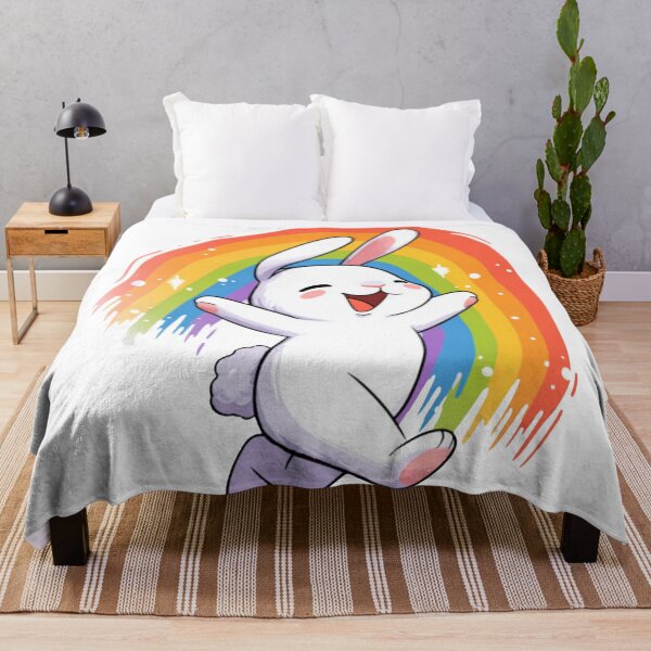 Artikelvorschau, Lustige Hasen-Meme-Sammlung – Entspannter Regenbogenhase, süßer Meme-Hasen-Cartoon entworfen und verkauft von MiraLumeStudio.