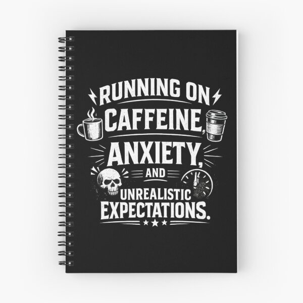 Item preview, Running on Caffeine Anxiety and Unrealistic Expectations – Sarcastic Introvert Burnout Humor designed and sold by Ladys-Gents.