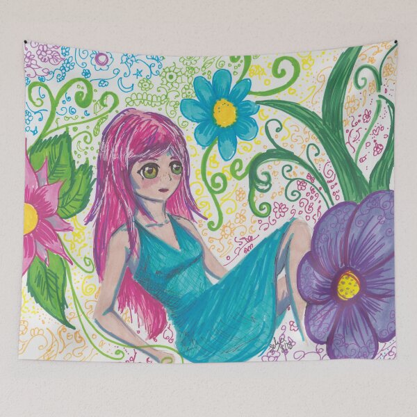 Item preview, Permanent Marker Challenge Flower Girl designed and sold by Feliza Estrada.