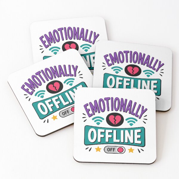 Item preview, Emotionally Offline Funny Mood Quote designed and sold by Gift Phrase Studio.