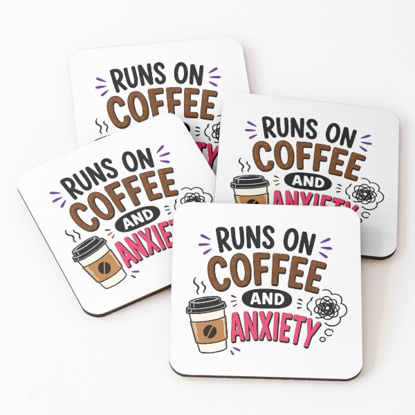 Item preview, Runs On Coffee And Anxiety Funny Coffee Quote designed and sold by Gift Phrase Studio.