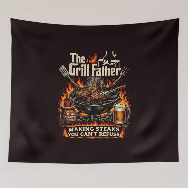 Item preview, Grill Father Making Steaks You Can’t Refuse Funny BBQ Dad Father’s Day designed and sold by NapoliApparel.