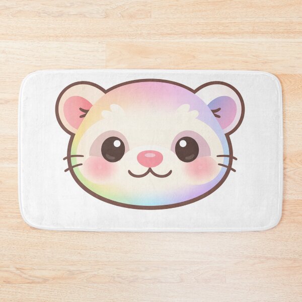 Item preview, Rainbow Pastel Kawaii Ferret Face designed and sold by Owcomm.