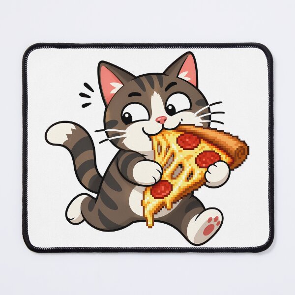 Item preview, Kawaii Pizza Cat – A Greedy Feline on a Cheese Mission designed and sold by Anteverse.