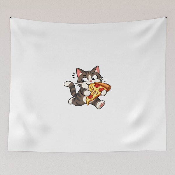 Item preview, Kawaii Pizza Cat – A Greedy Feline on a Cheese Mission designed and sold by Anteverse.