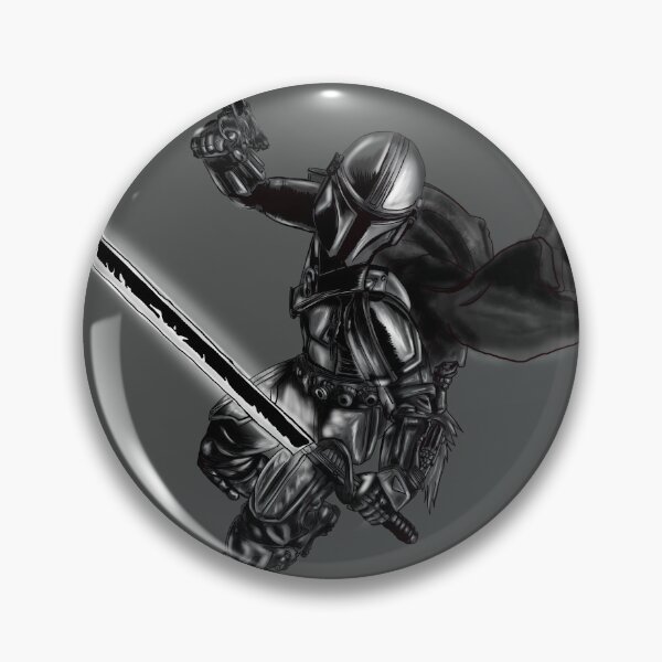 Item preview, Mandalorian Warrior with Darksaber Galactic Illustration designed and sold by rabardock.