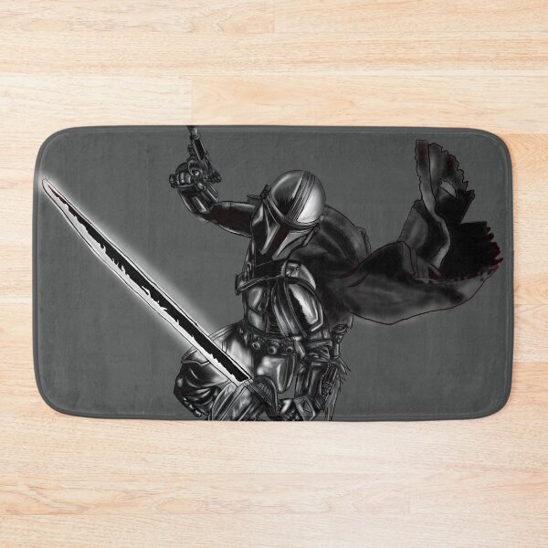 Item preview, Mandalorian Warrior with Darksaber Galactic Illustration designed and sold by rabardock.