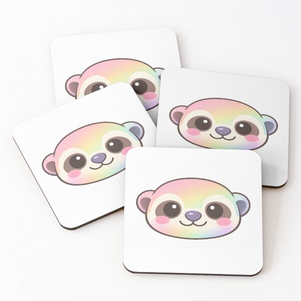 Item preview, Rainbow Pastel Kawaii Cute Chibi Animal Face designed and sold by Owcomm.
