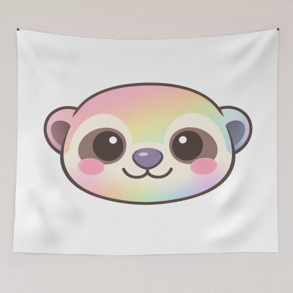 Item preview, Rainbow Pastel Kawaii Cute Chibi Animal Face designed and sold by Owcomm.