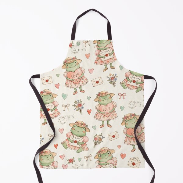 Item preview, Cute Frog Love Pattern with Hearts and Letters designed and sold by MegaNovaArt.