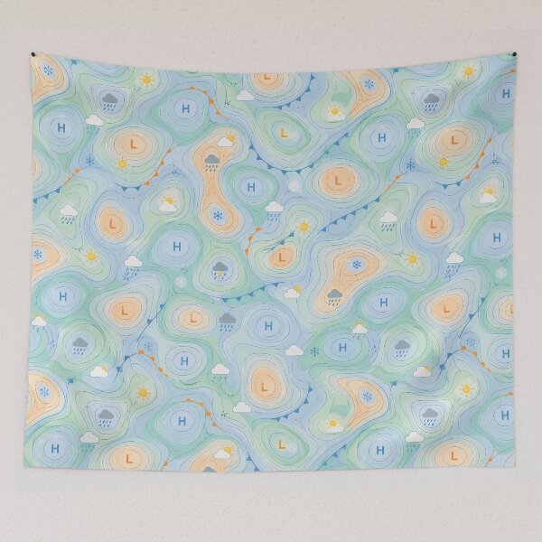 Item preview, Weather map data graphic - Duvet cover - Weather map: Lows and highs designed and sold by Kentala.