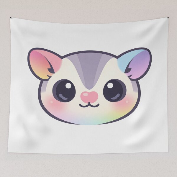 Item preview, Kawaii Rainbow Sugar Glider Face Cute Pastel designed and sold by Owcomm.