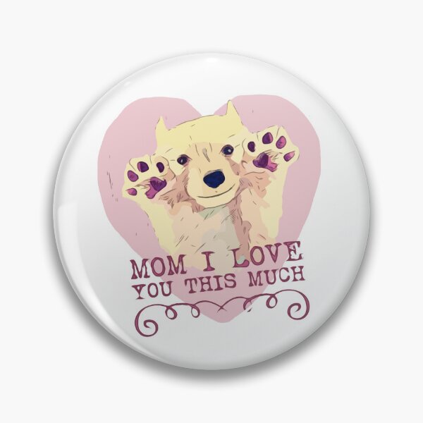 Item preview, Vintage Sketch Polar Bear Mom I Love You This Much designed and sold by clawswithpaws.