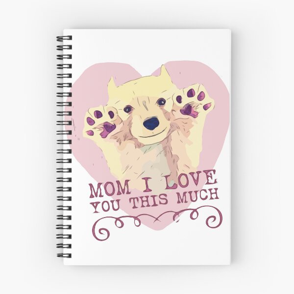 Item preview, Vintage Sketch Polar Bear Mom I Love You This Much designed and sold by clawswithpaws.