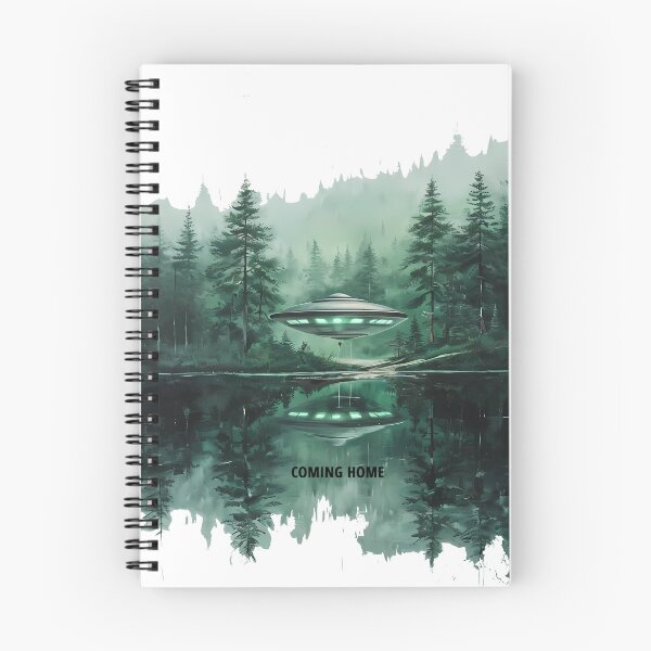 Item preview, COMING HOME - Futuristic UFO Forest Sanctuary designed and sold by Modern Nest Art.