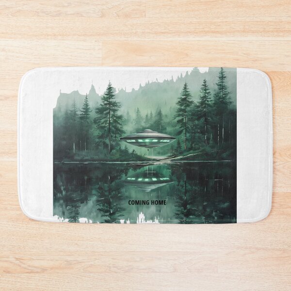 Item preview, COMING HOME - Futuristic UFO Forest Sanctuary designed and sold by Modern Nest Art.