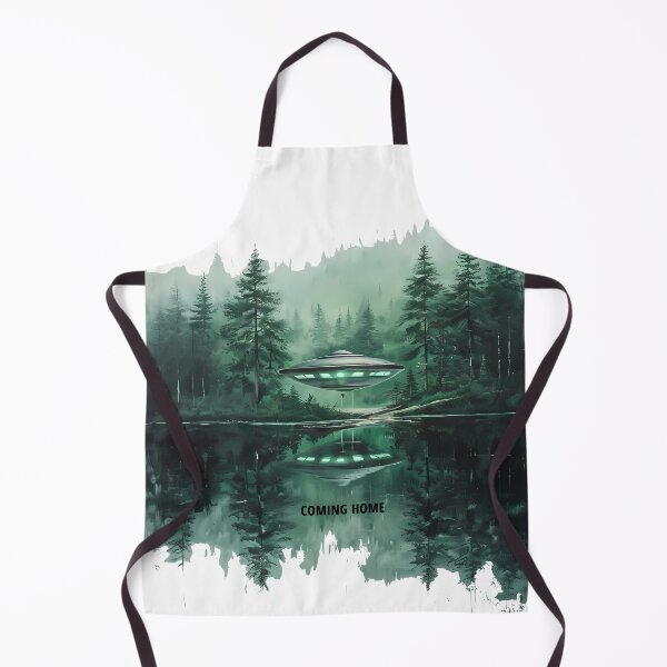Item preview, COMING HOME - Futuristic UFO Forest Sanctuary designed and sold by Modern Nest Art.