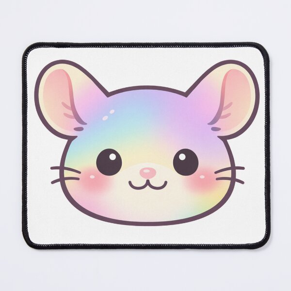 Item preview, Pastel Rainbow Mouse Face Kawaii Cute Chibi Animal Head designed and sold by Owcomm.