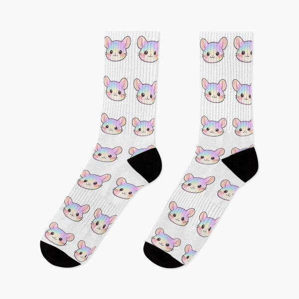 Item preview, Pastel Rainbow Mouse Face Kawaii Cute Chibi Animal Head designed and sold by Owcomm.