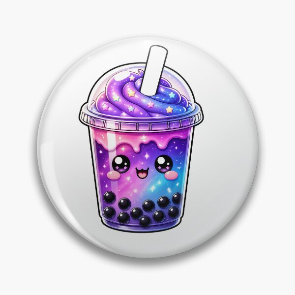 Artikelvorschau, Niedlicher, bunter Galaxy-Boba-Tee – Kawaii-Bubble-Tea-Illustration entworfen und verkauft von BobaBunny76.