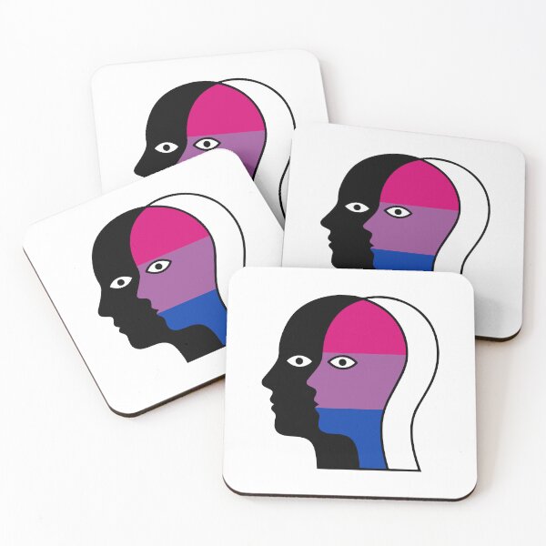 Item preview, Overlapping Faces Bisexual Pride Flag - Silhouette Profile Art designed and sold by Cannaxes Studio.