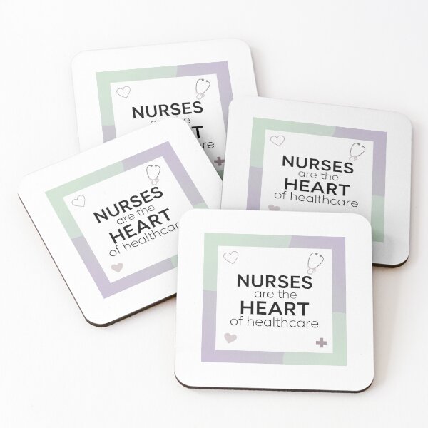 Item preview, `Nurses Are The Heart Of Healthcare - Pastel Nurse Quote Design` designed and sold by Petringo.